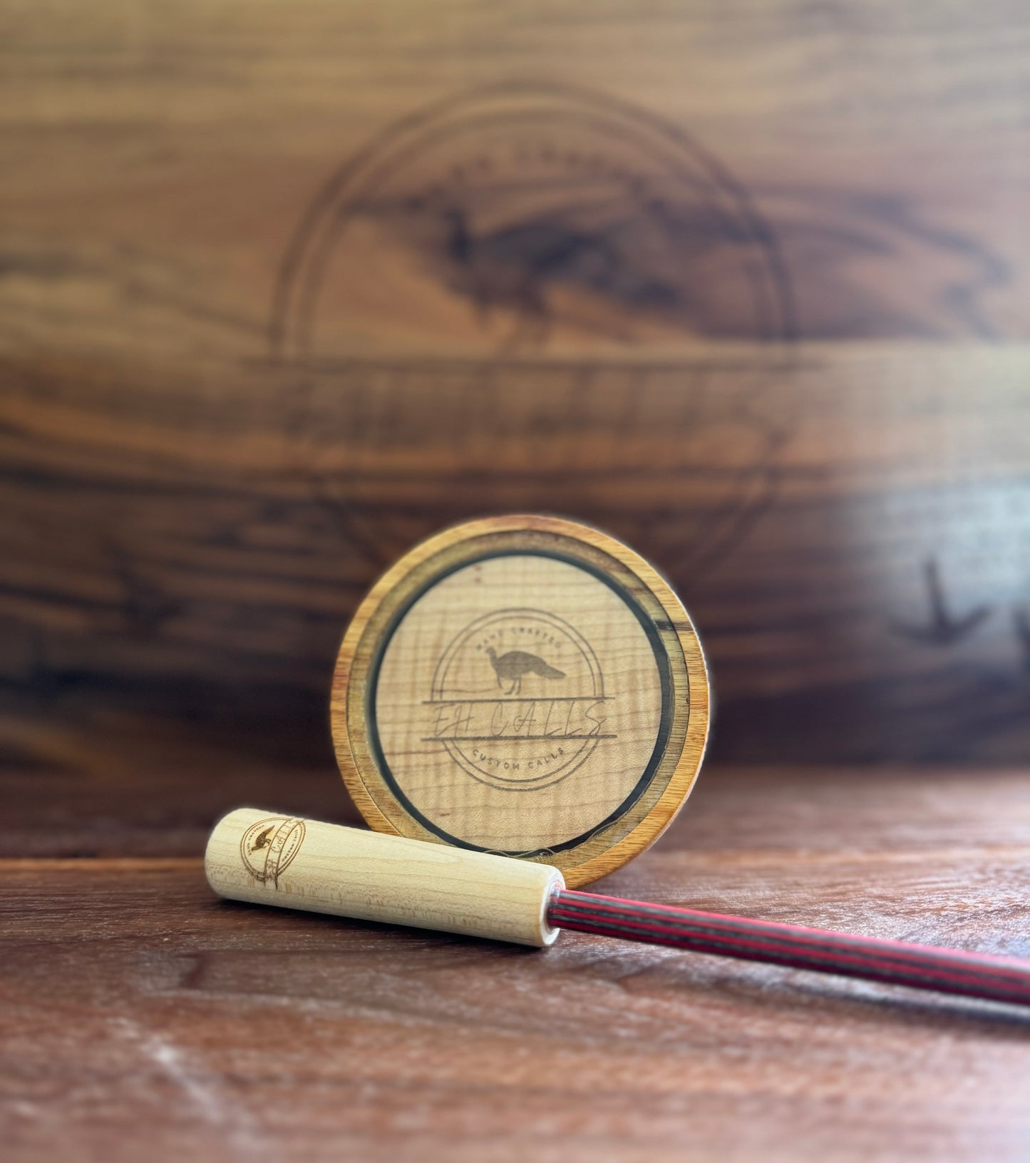 Canarywood pot, glass over wood