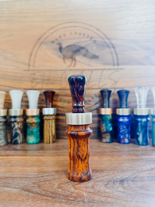 Cocobolo double reed, duck call