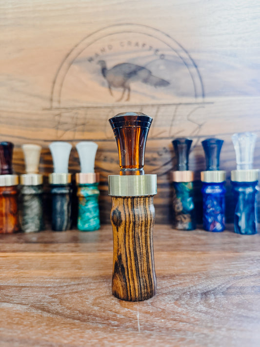 Bocote double reed, duck call