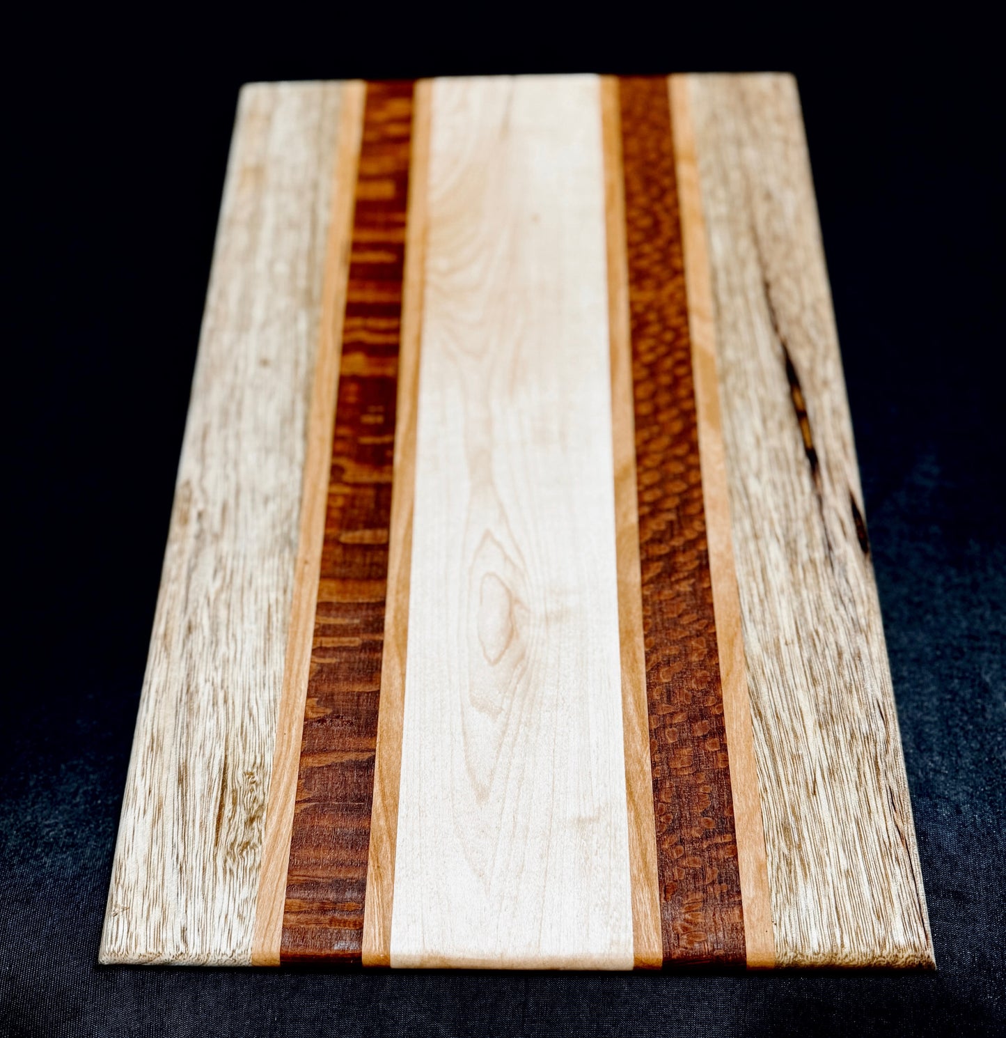 Cutting board - 16x10 - Black Limba / Cherry / Leopardwood / Maple