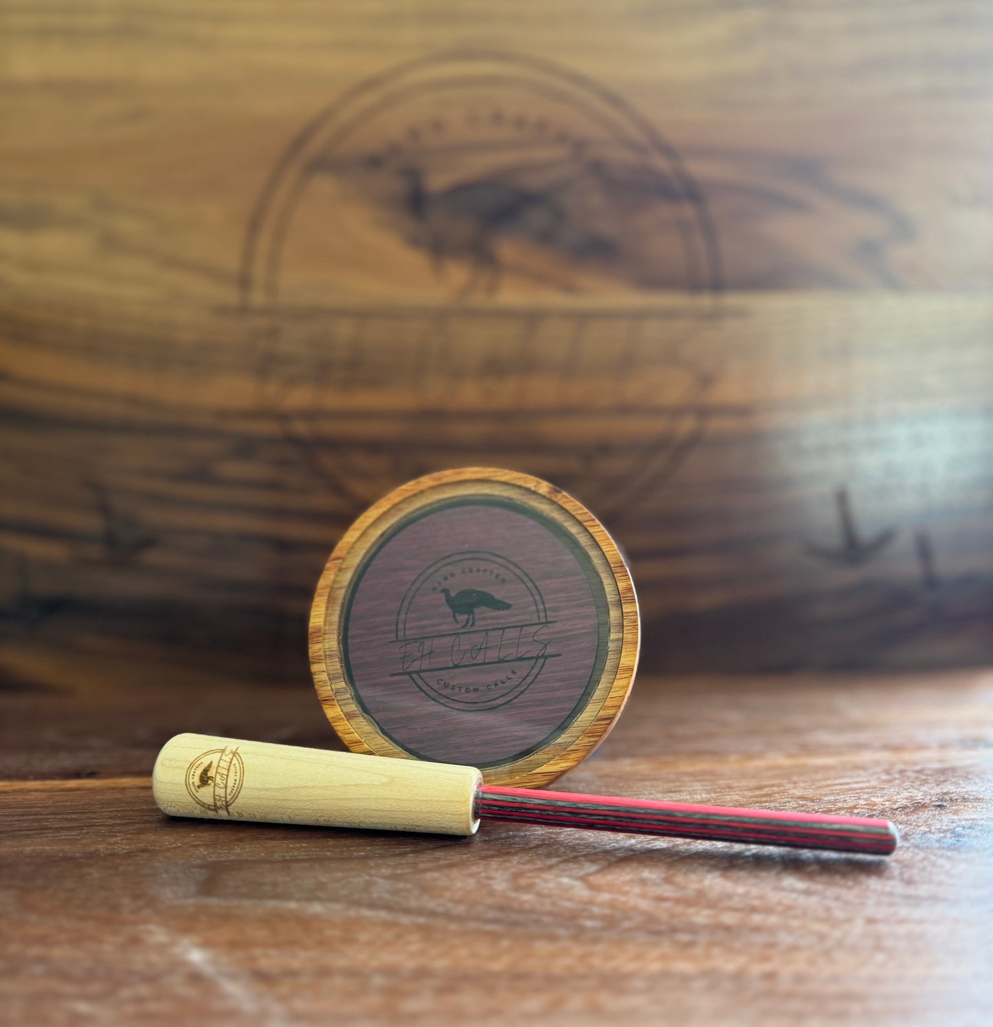Canarywood pot, glass over wood