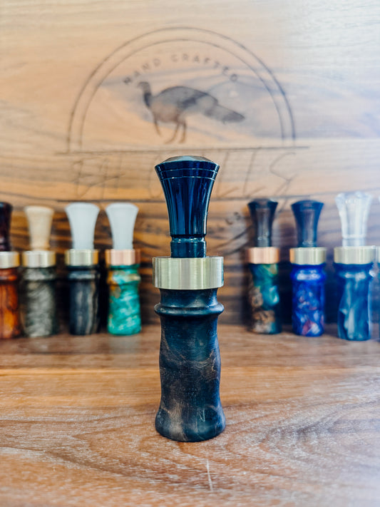 Walnut Burl double reed, duck call