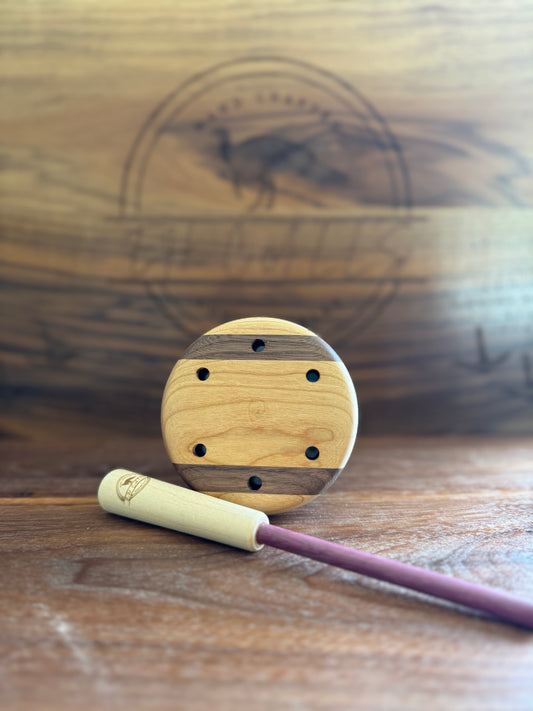 Cherry / walnut pot, anodized aluminum over glass