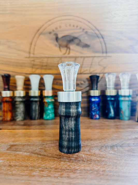 Curly maple double reed, duck call
