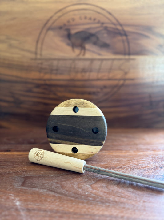 Poplar/maple/blacklimba pot, slate over glass
