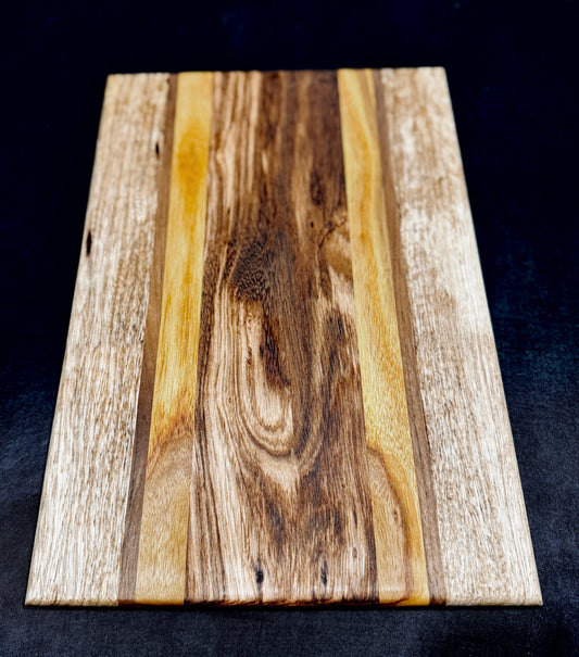 Cutting board - 16x10 - Black Limba / Walnut / Canarywood / Zebrawood