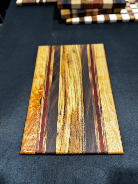 Cutting board - 16x10 - Cherry / Zebrawood / Paduak / Walnut