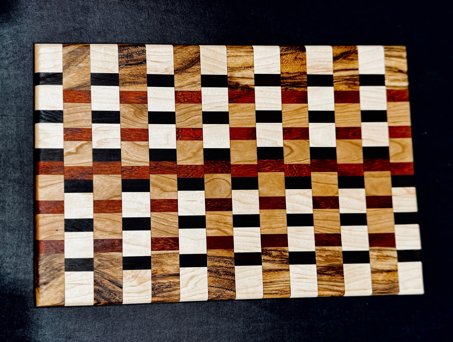 Cutting board - 17x11 - Zebrawood / Paduak / Wenge / Maple
