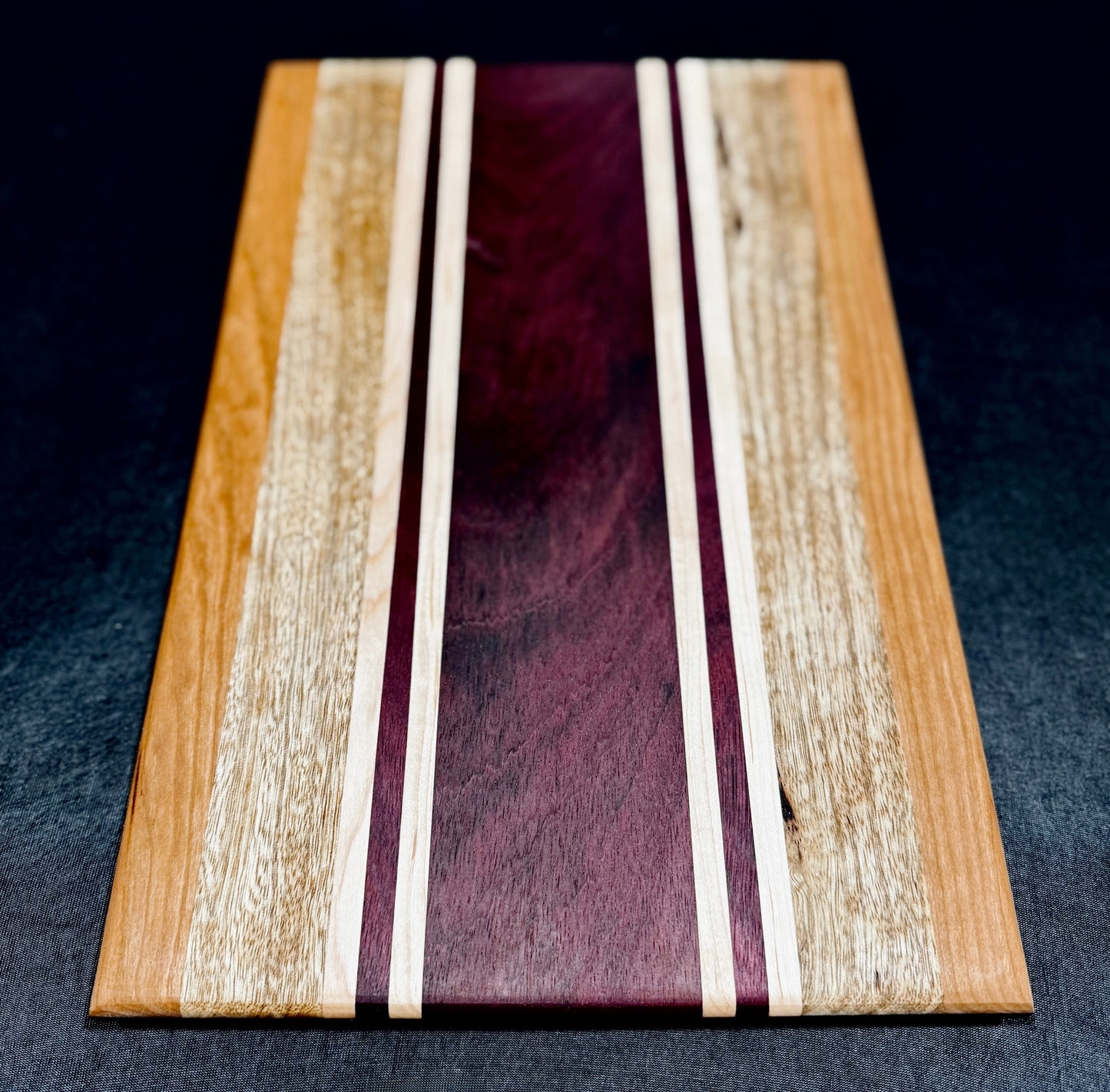 Cutting board - 16x10 - Cherry /Black Limba / Maple / Purple Heart