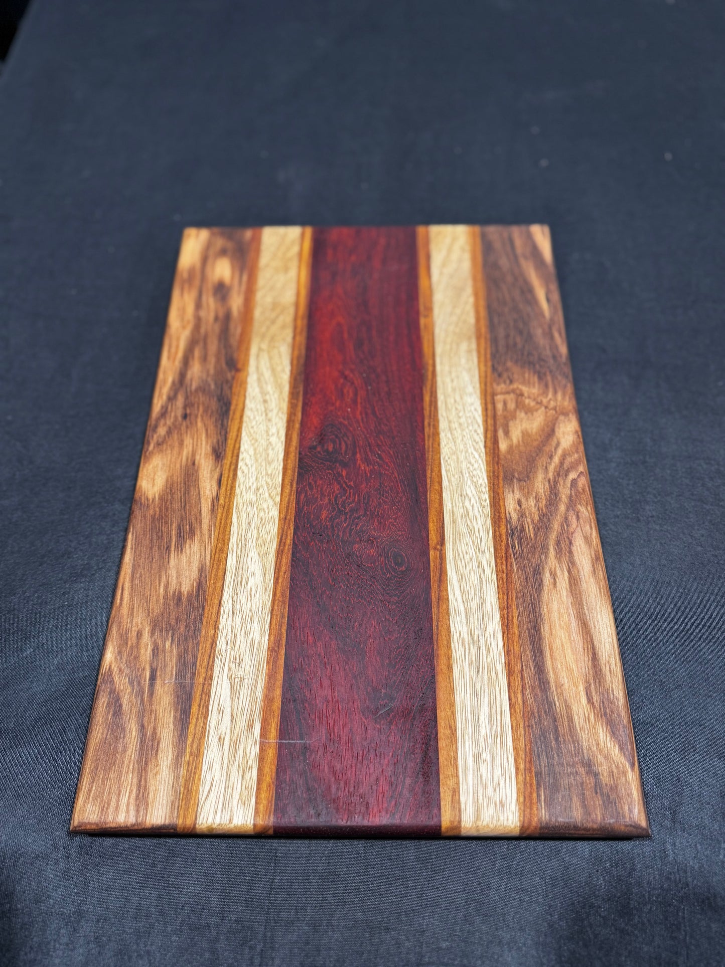 Cutting board - 16x10 - Zebrawood / Carnarywood / Black Limba / Paduak